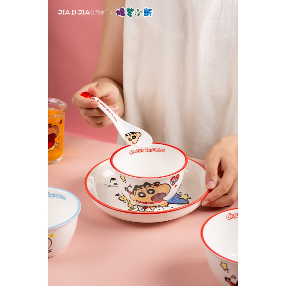 【現貨】正版 蠟筆小新 米飯 飯碗 湯匙 玻璃杯 禮盒裝 送禮 陶瓷 嘉美 陶瓷材質-細節圖6