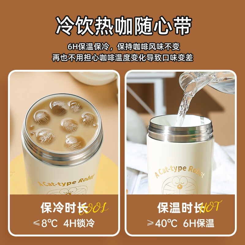 【杯具熊】正版 哆啦A夢 輕心保溫咖啡杯款式 保溫杯 保溫瓶 水杯 水壺 500ml 韓國品牌 送禮-細節圖4