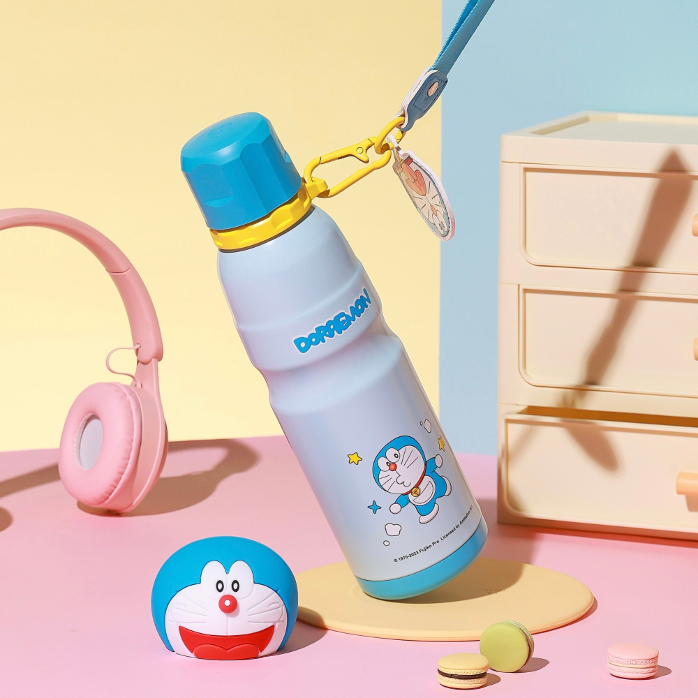 【杯具熊】正版 哆啦A夢 運動杯款式 保溫杯 保溫瓶 水杯 水壺 600ml 韓國品牌 送禮-細節圖3