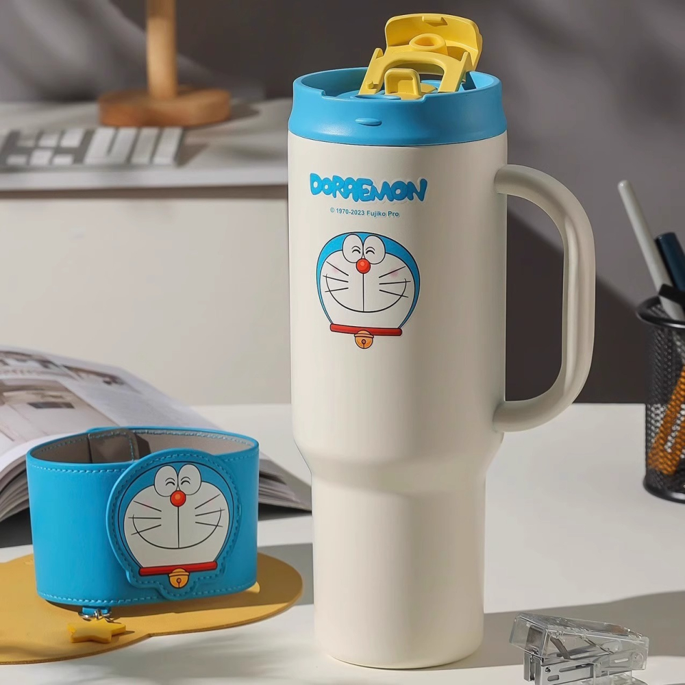 【杯具熊】正版 哆啦A夢 車載杯款式 保溫杯 保溫瓶 水杯 水壺 1200ml 韓國品牌 送禮-細節圖2