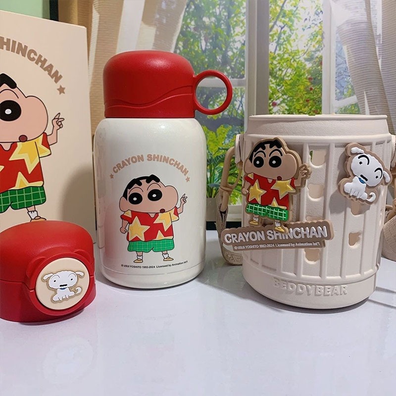 【杯具熊】正版 蠟筆小新 豌豆杯款式 保溫杯 保溫瓶 水杯 水壺 630ml 韓國品牌 送禮-細節圖2