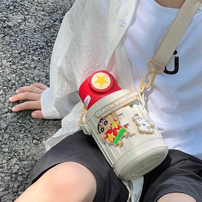 【杯具熊】正版 蠟筆小新 豌豆杯款式 保溫杯 保溫瓶 水杯 水壺 630ml 韓國品牌 送禮-細節圖3