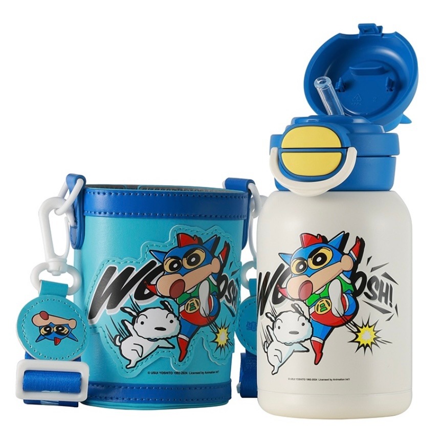 【杯具熊】正版 蠟筆小新 開口笑雙飲杯款式 保溫杯 保溫瓶 水杯 水壺 600ml 韓國品牌 送禮-細節圖5
