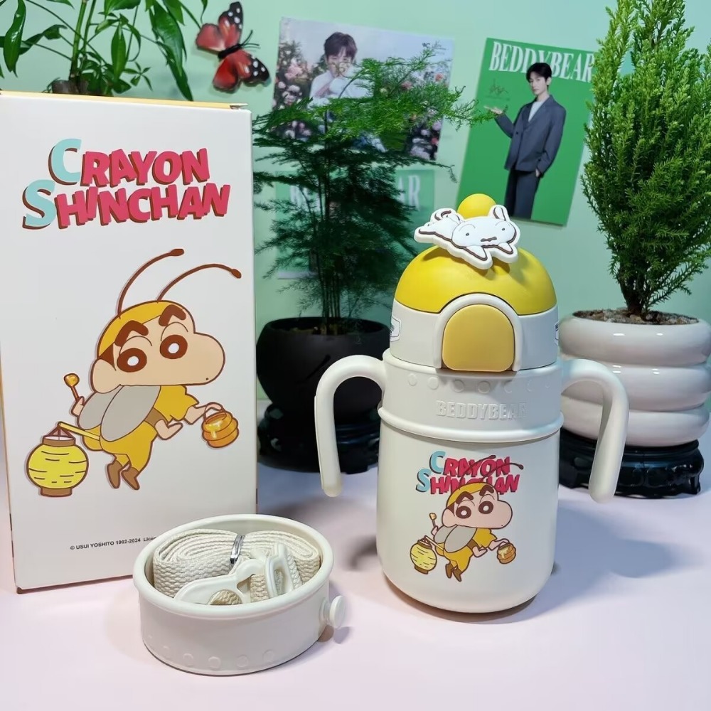 【杯具熊】正版 蠟筆小新 火箭保溫杯款式 保溫杯 保溫瓶 水杯 水壺 400ml 韓國品牌 送禮-規格圖5
