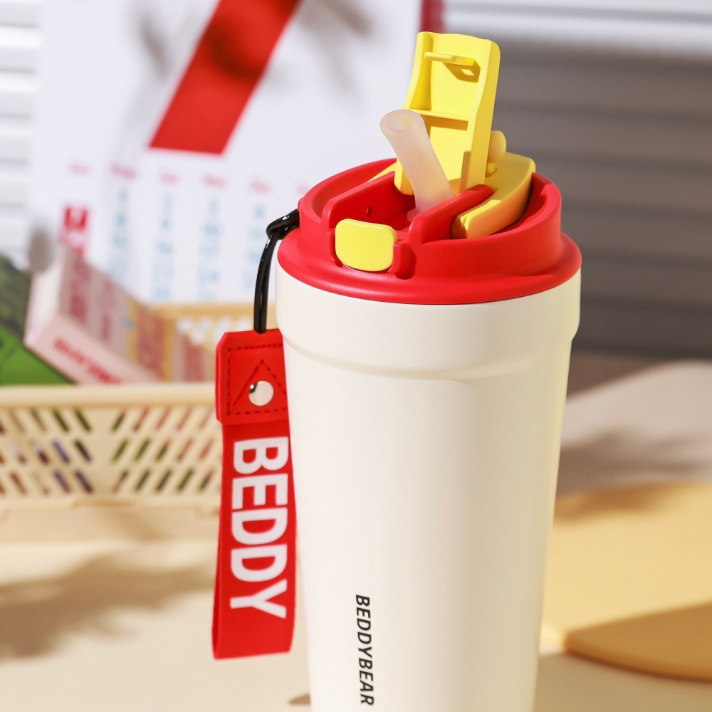 【杯具熊】正版 蠟筆小新 心氣咖啡杯款式 保溫杯 保溫瓶 水杯 水壺 500ml 韓國品牌 送禮-細節圖2