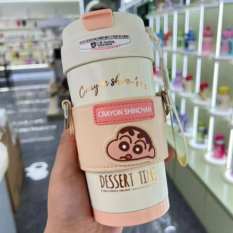 【杯具熊】正版 蠟筆小新 輕心咖啡杯款式 保溫杯 保溫瓶 水杯 水壺 500ml 韓國品牌 送禮-細節圖4