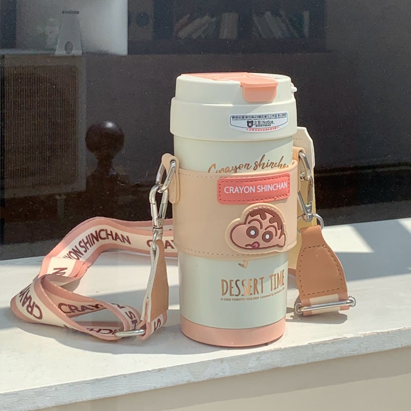 【杯具熊】正版 蠟筆小新 輕心咖啡杯款式 保溫杯 保溫瓶 水杯 水壺 500ml 韓國品牌 送禮-細節圖5
