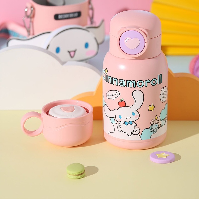 【杯具熊】正版 三麗鷗 豌豆兒童杯款式 玉桂狗 保溫杯 保溫瓶 水杯 水壺 630ml 韓國品牌 送禮-細節圖2