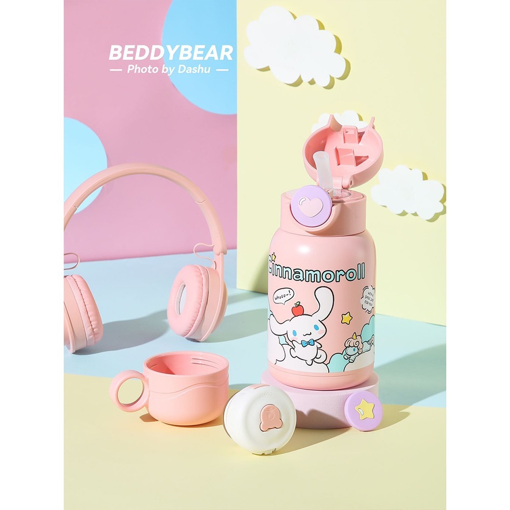 【杯具熊】正版 三麗鷗 豌豆兒童杯款式 玉桂狗 保溫杯 保溫瓶 水杯 水壺 630ml 韓國品牌 送禮-細節圖3