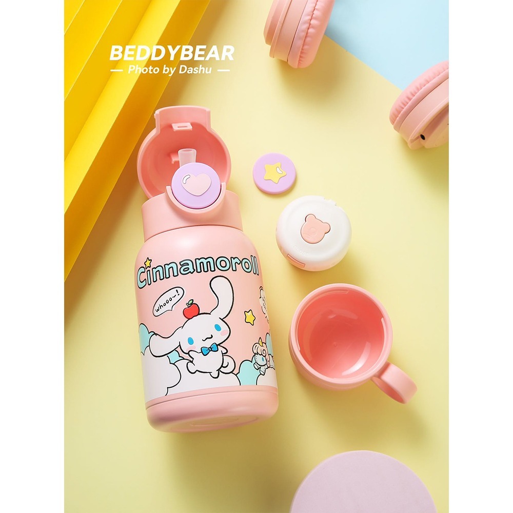 【杯具熊】正版 三麗鷗 豌豆兒童杯款式 玉桂狗 保溫杯 保溫瓶 水杯 水壺 630ml 韓國品牌 送禮-細節圖4