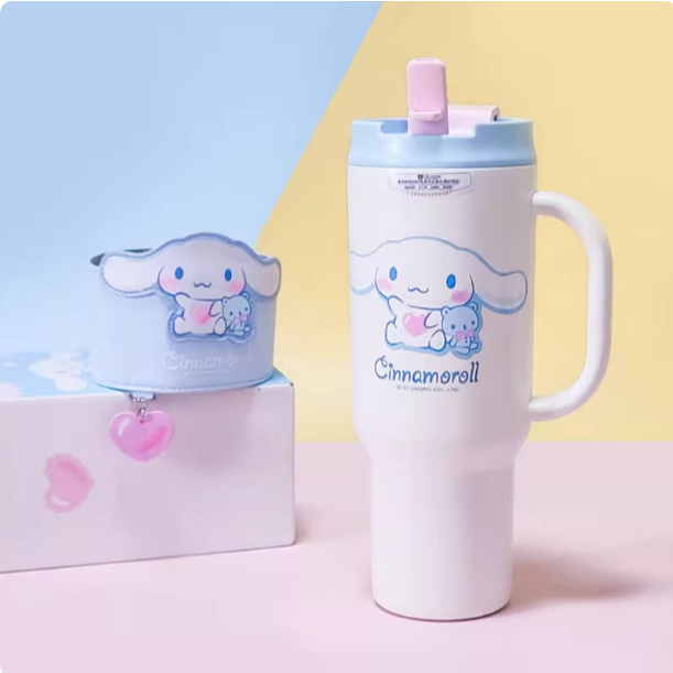 【杯具熊】正版 三麗鷗 車載保溫杯款式 玉桂狗 保溫杯 保溫瓶 水杯 水壺 1200ml 韓國品牌 送禮-細節圖2