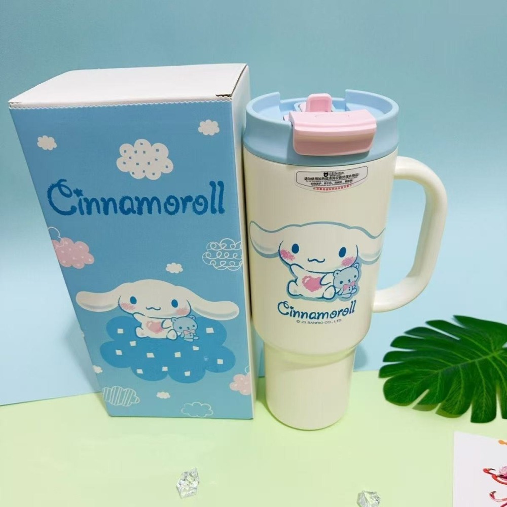 【杯具熊】正版 三麗鷗 車載保溫杯款式 玉桂狗 保溫杯 保溫瓶 水杯 水壺 1200ml 韓國品牌 送禮-細節圖3