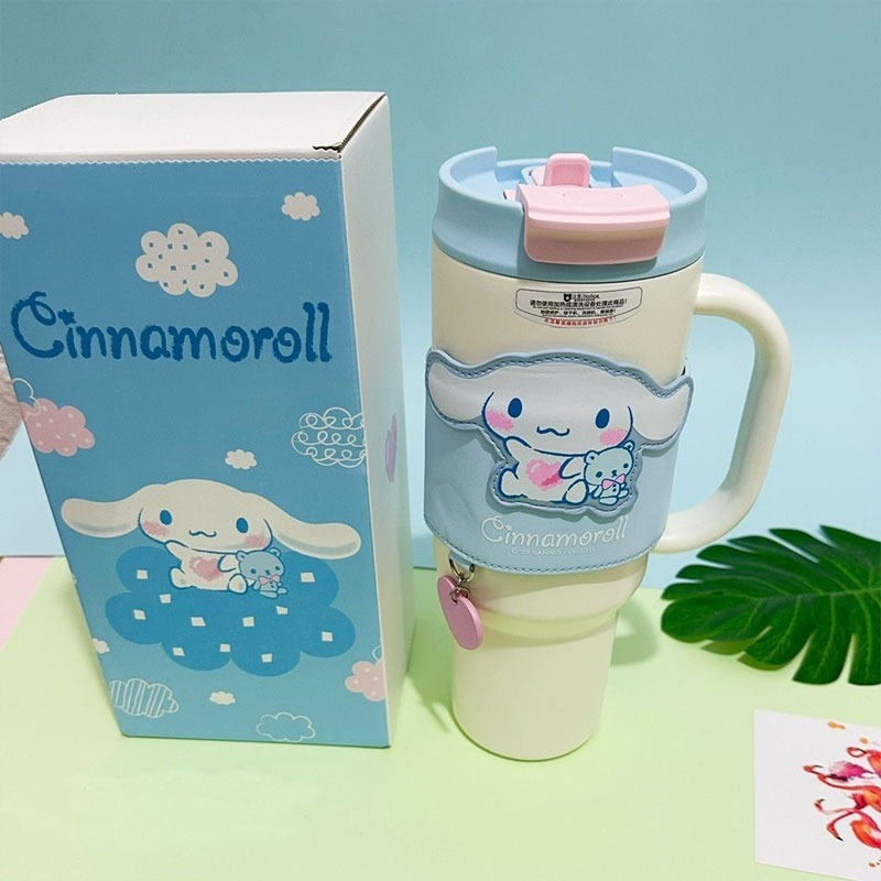 【杯具熊】正版 三麗鷗 車載保溫杯款式 玉桂狗 保溫杯 保溫瓶 水杯 水壺 1200ml 韓國品牌 送禮-規格圖3