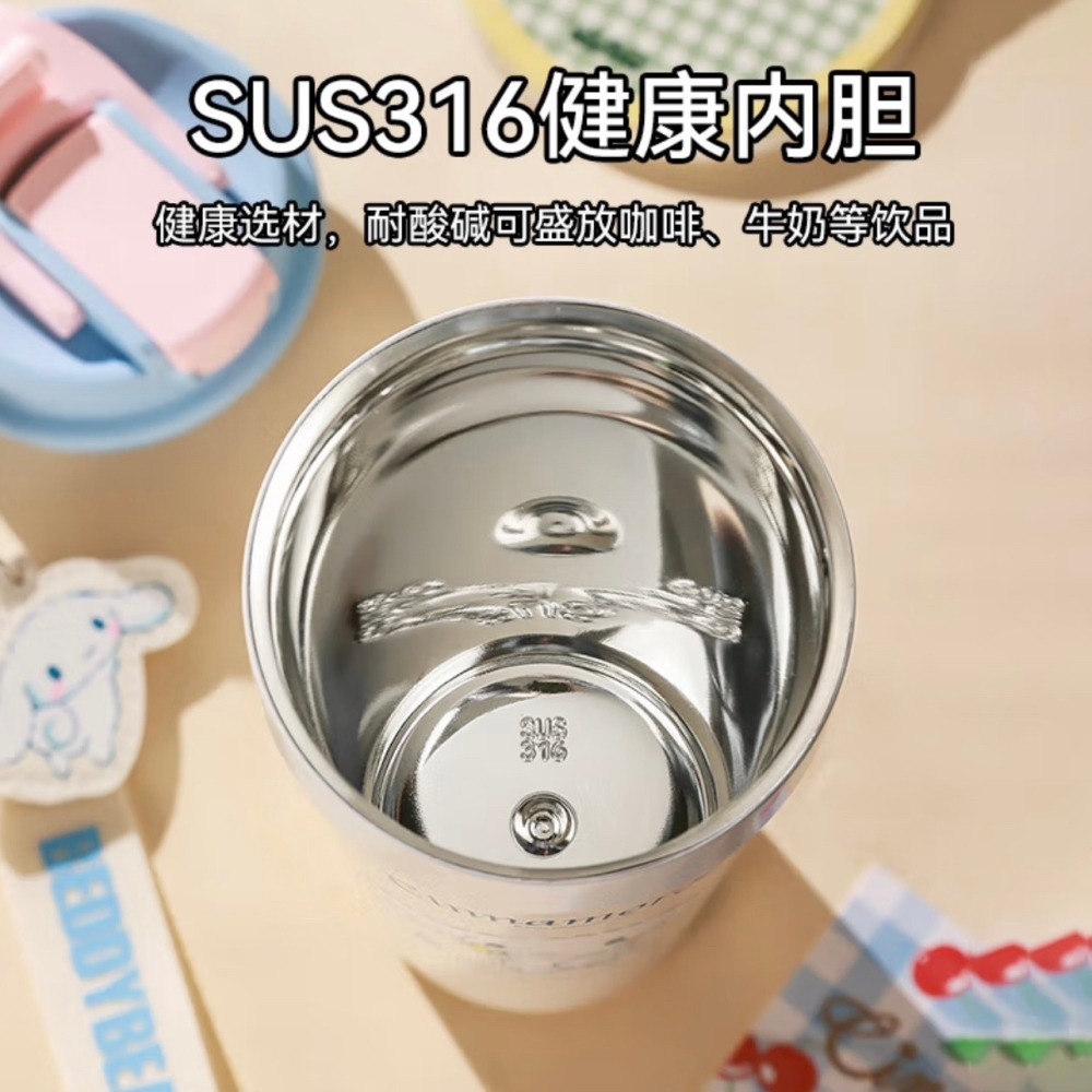 【杯具熊】正版 三麗鷗 心氣咖啡杯款式 玉桂狗 保溫杯 保溫瓶 水杯 水壺 500ml 韓國品牌 送禮-細節圖4