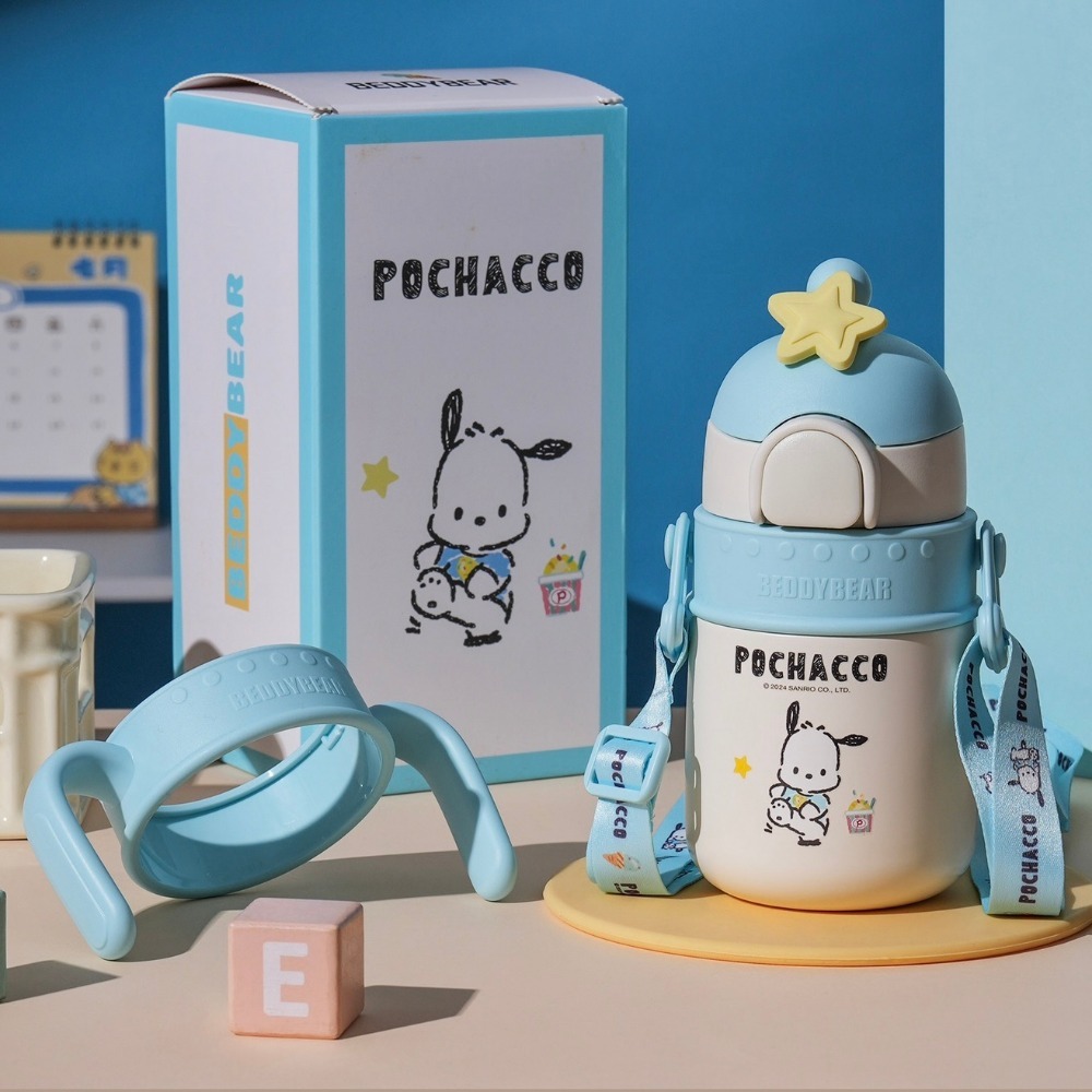 【杯具熊】正版 三麗鷗 火箭保溫學飲杯款式 帕恰狗 保溫杯 保溫瓶 水杯 水壺 400ml 韓國品牌 送禮-規格圖5