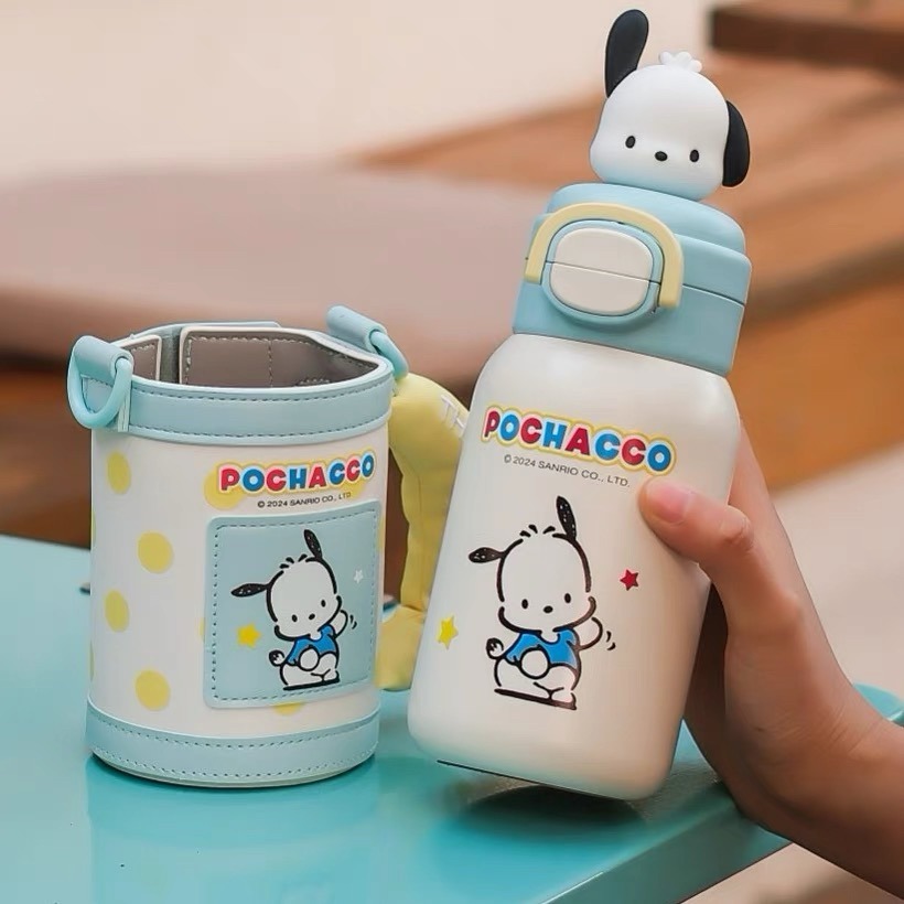 【杯具熊】正版 三麗鷗 綻放雙飲杯款式 帕恰狗 保溫杯 保溫瓶 水杯 水壺 520ml 韓國品牌 送禮-細節圖2