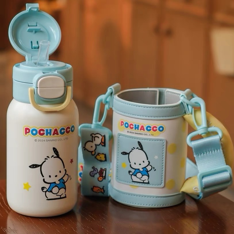 【杯具熊】正版 三麗鷗 綻放雙飲杯款式 帕恰狗 保溫杯 保溫瓶 水杯 水壺 520ml 韓國品牌 送禮-細節圖3