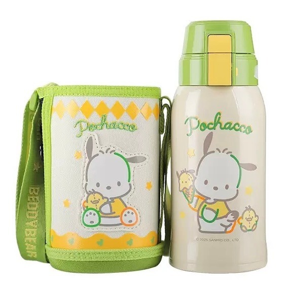 【杯具熊】正版 三麗鷗 復古雙飲杯款式 帕恰狗 保溫杯 保溫瓶 水杯 水壺 620ml 韓國品牌 送禮-細節圖5