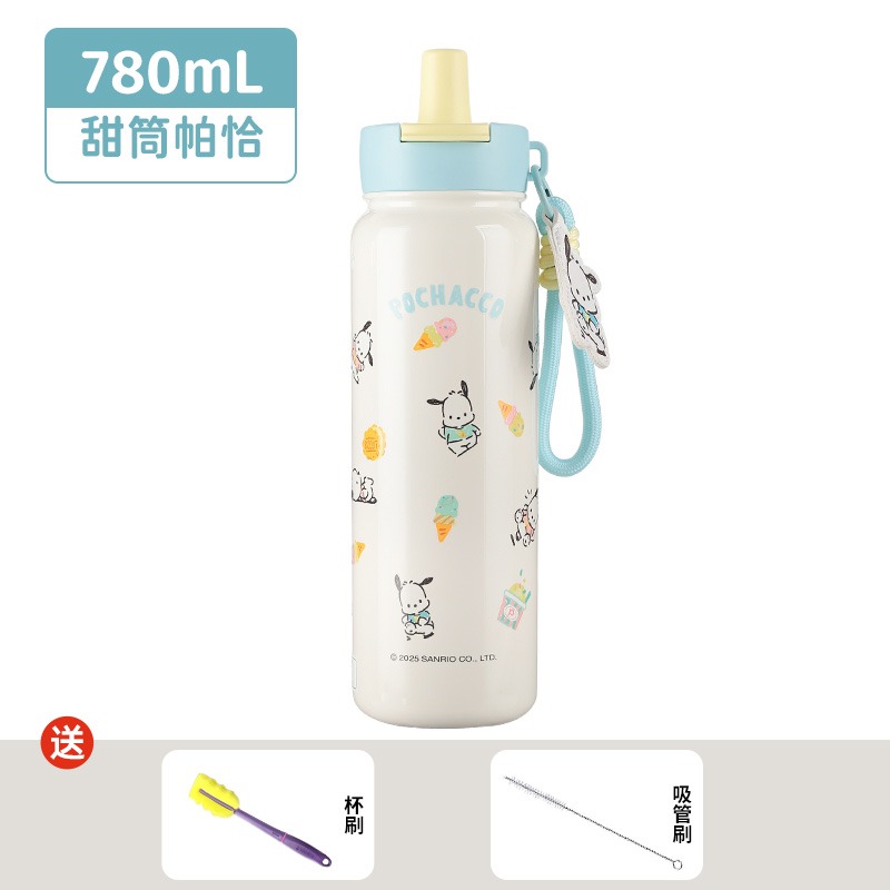 【杯具熊】正版 三麗鷗 筒筒保溫杯款式 帕恰狗 保溫杯 保溫瓶 水杯 水壺 780ml 韓國品牌 送禮-規格圖5