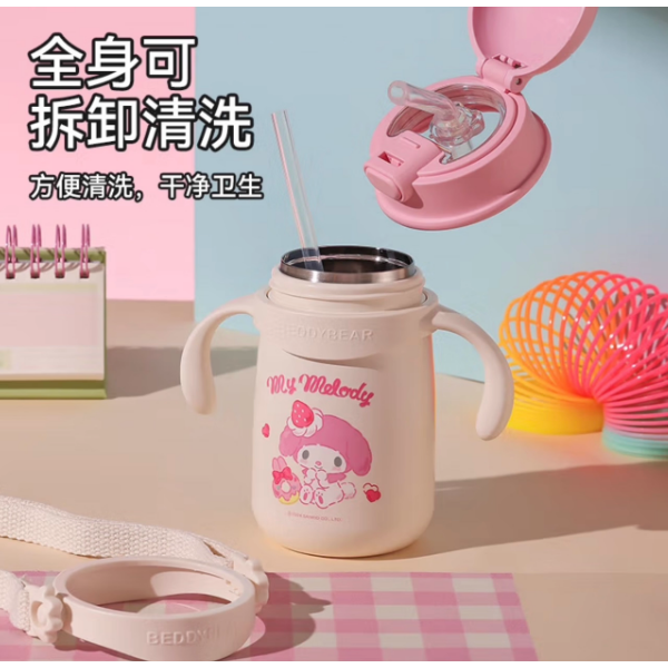 【杯具熊】正版 三麗鷗 保溫學飲杯款式 美樂蒂 保溫杯 保溫瓶 水杯 水壺 400ml 韓國品牌 送禮-細節圖2
