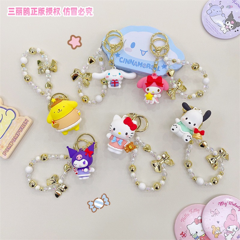 【冉紅】正版 三麗鷗 家族小天使系列 玩偶包包小掛件 毛绒玩具鑰匙扣 书包掛飾 吊飾 送禮-細節圖2