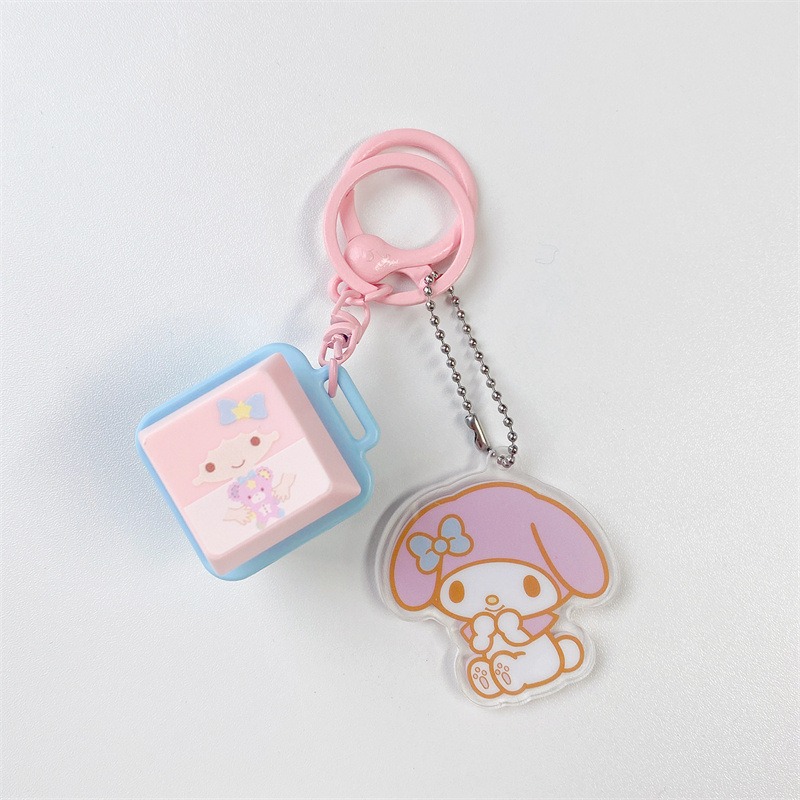 【冉紅】正版 三麗鷗 解压迷你按键系列 鑰匙扣 庫洛米 学生书包掛件 小礼物玩具 送禮-規格圖5
