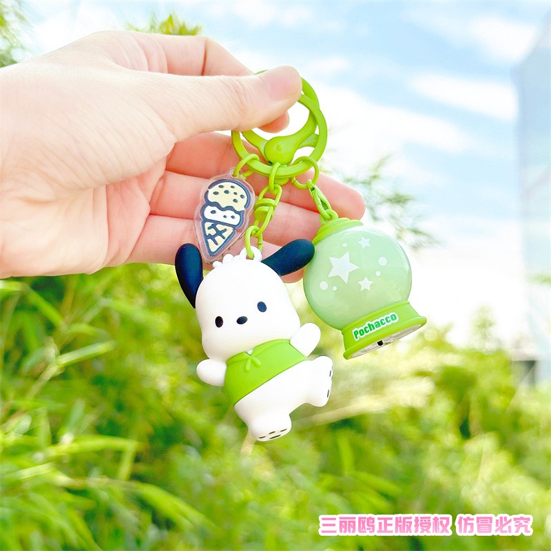 【冉紅】正版 三麗鷗 发光闪亮星球系鑰匙扣 书包掛件 包包掛飾 玉桂狗 庫洛米 吊飾 送禮-細節圖4