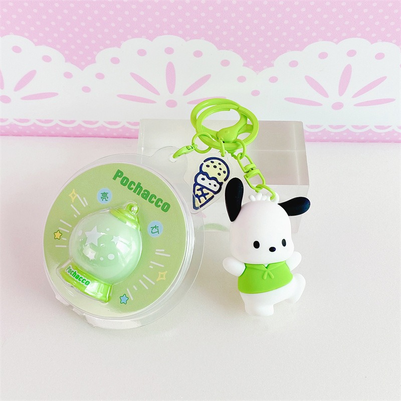 【冉紅】正版 三麗鷗 发光闪亮星球系鑰匙扣 书包掛件 包包掛飾 玉桂狗 庫洛米 吊飾 送禮-規格圖5