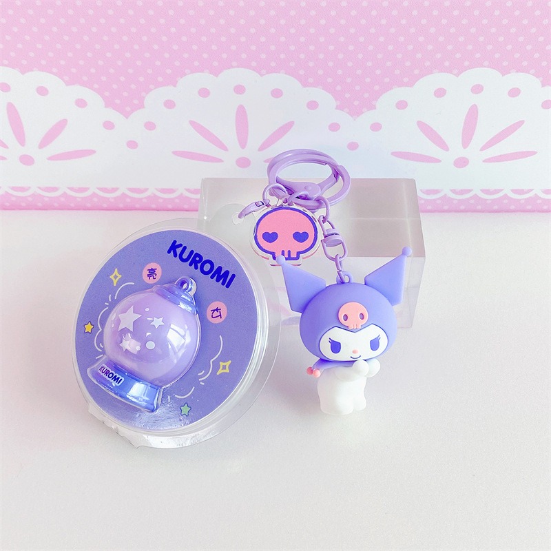 【冉紅】正版 三麗鷗 发光闪亮星球系鑰匙扣 书包掛件 包包掛飾 玉桂狗 庫洛米 吊飾 送禮-規格圖5