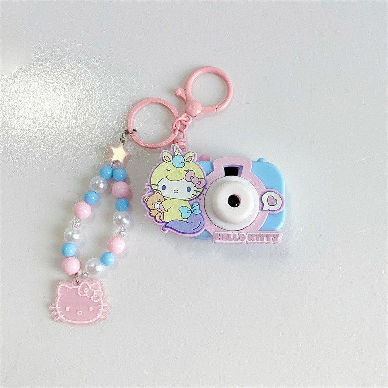 【冉紅】正版 三麗鷗 家族独角兽相機系列掛件 卡通公仔发光掛件 创意包鑰匙扣 吊飾 送禮-規格圖5