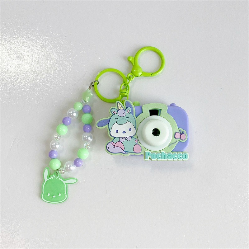 【冉紅】正版 三麗鷗 家族独角兽相機系列掛件 卡通公仔发光掛件 创意包鑰匙扣 吊飾 送禮-規格圖5