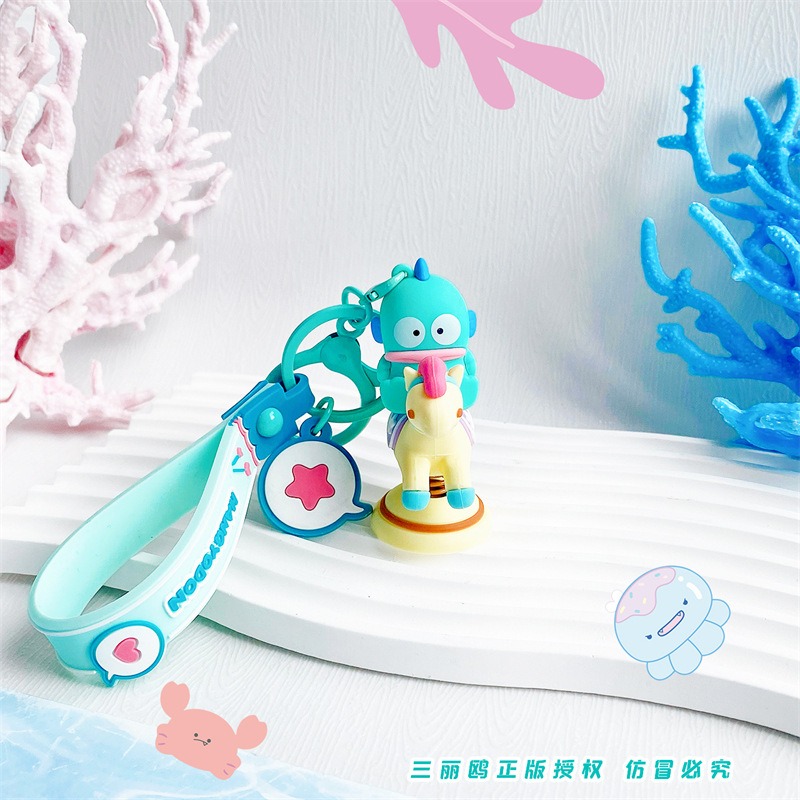 【冉紅】正版 三麗鷗 可爱卡通吊飾半鱼人 小丑鱼骑骑小马 書包掛件 装饰鑰匙扣 送禮-細節圖4