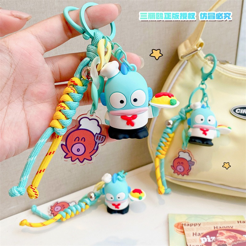 【冉紅】正版 三麗鷗 小丑鱼小厨师系列掛件 玩偶半鱼人丑鱼汉顿书包鑰匙扣 包包掛件 吊飾 送禮-細節圖2