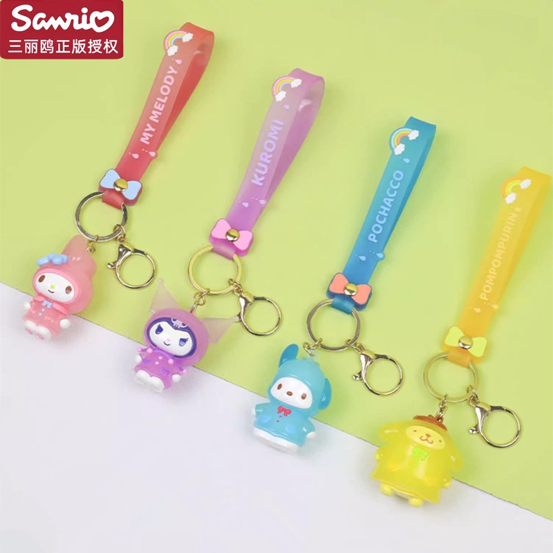 【冉紅】正版 三麗鷗 家族雨衣鑰匙扣 帕恰狗 美乐蒂 库洛米 卡通可爱书包掛件 包包掛飾 鑰匙扣 送禮-細節圖2
