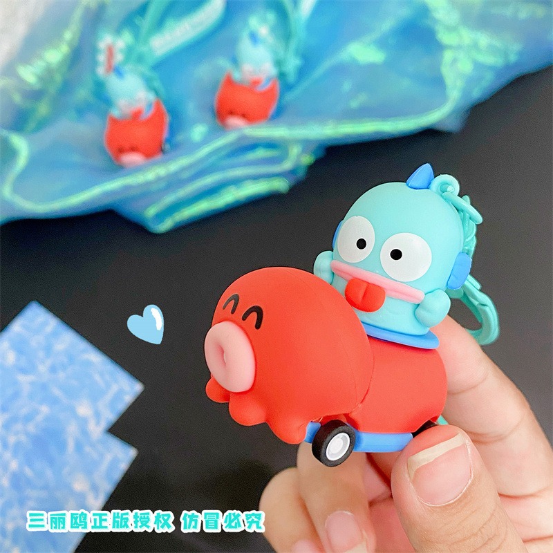 【冉紅】正版 三麗鷗 半鱼人汉顿 車車系列 解压玩具 小丑鱼公仔鑰匙扣 掛件 吊飾 送禮-細節圖3