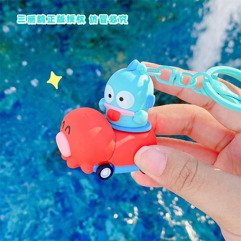 【冉紅】正版 三麗鷗 半鱼人汉顿 車車系列 解压玩具 小丑鱼公仔鑰匙扣 掛件 吊飾 送禮-細節圖4