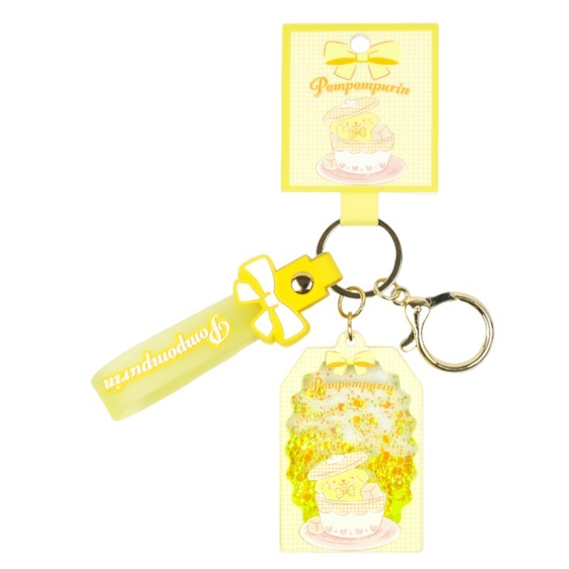 【冉紅】正版 三麗鷗 下午茶流沙书包掛件  凯蒂猫 美樂蒂 庫洛米 玉桂狗 佈丁狗 帕恰狗 創意配飾 車鑰匙扣 送禮-細節圖5