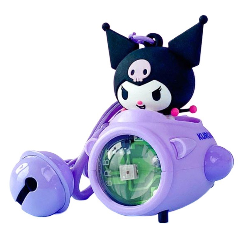 【冉紅】正版 三麗鷗 宇宙飛船 落日夕阳灯鑰匙扣 庫洛米 飛機氛围灯鑰匙链 掛件 送禮-細節圖5