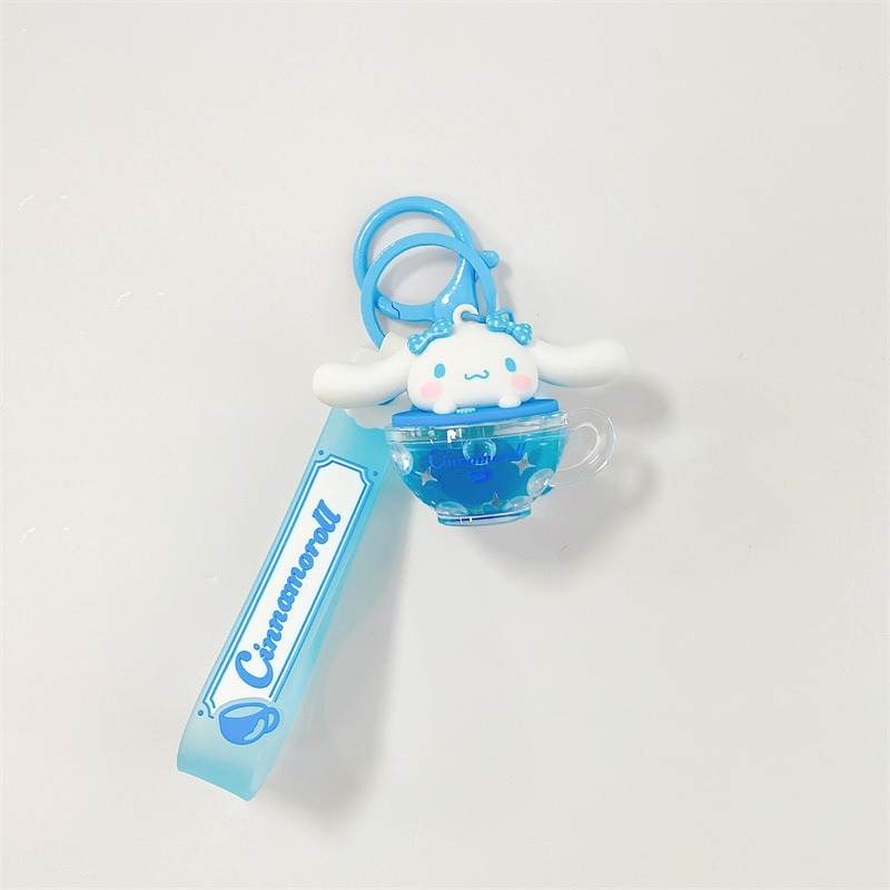 【冉紅】正版 三麗鷗 咖啡杯入油系列 卡通車鑰匙扣 书包掛件小饰品 创意吊飾 送禮-規格圖5