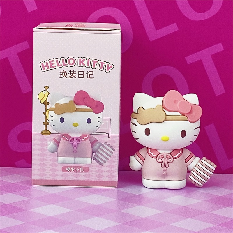 【冉紅】正版 三麗鷗 HelloKitty 换装日记系列 盲盒手办公仔 桌面擺件 凯蒂猫女生礼物-規格圖5