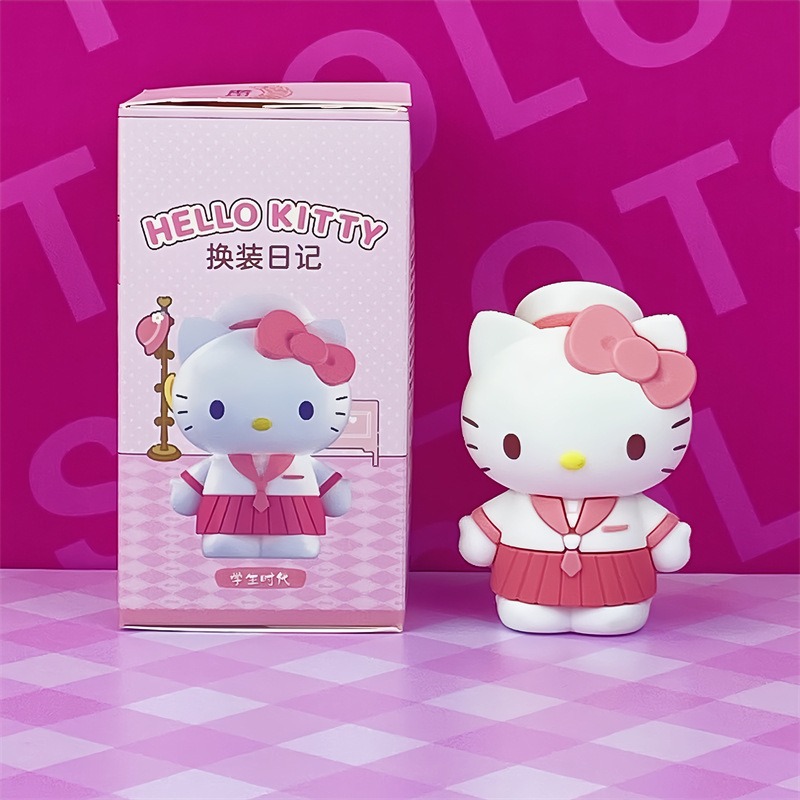 【冉紅】正版 三麗鷗 HelloKitty 换装日记系列 盲盒手办公仔 桌面擺件 凯蒂猫女生礼物-規格圖5
