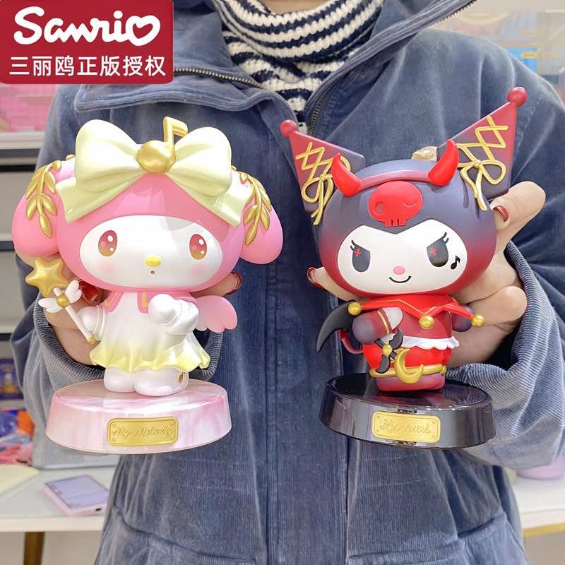 【冉紅】正版 三麗鷗 少女系列 乐神款 库洛米 美乐蒂 桌面摆件手办 女孩公仔 送禮-細節圖2