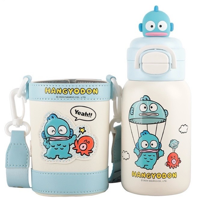 【杯具熊】正版 三麗鷗 綻放雙飲杯款式 丑鱼汉顿 保溫杯 保溫瓶 水杯 水壺 520ml 韓國品牌 送禮-細節圖5
