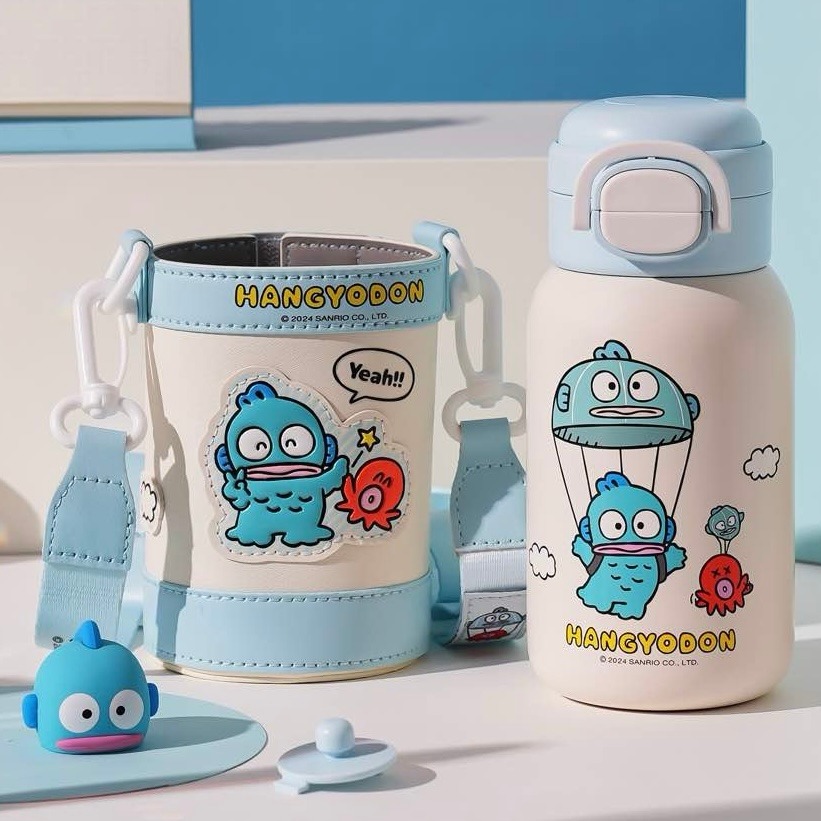 【杯具熊】正版 三麗鷗 綻放雙飲杯款式 丑鱼汉顿 保溫杯 保溫瓶 水杯 水壺 520ml 韓國品牌 送禮-規格圖5