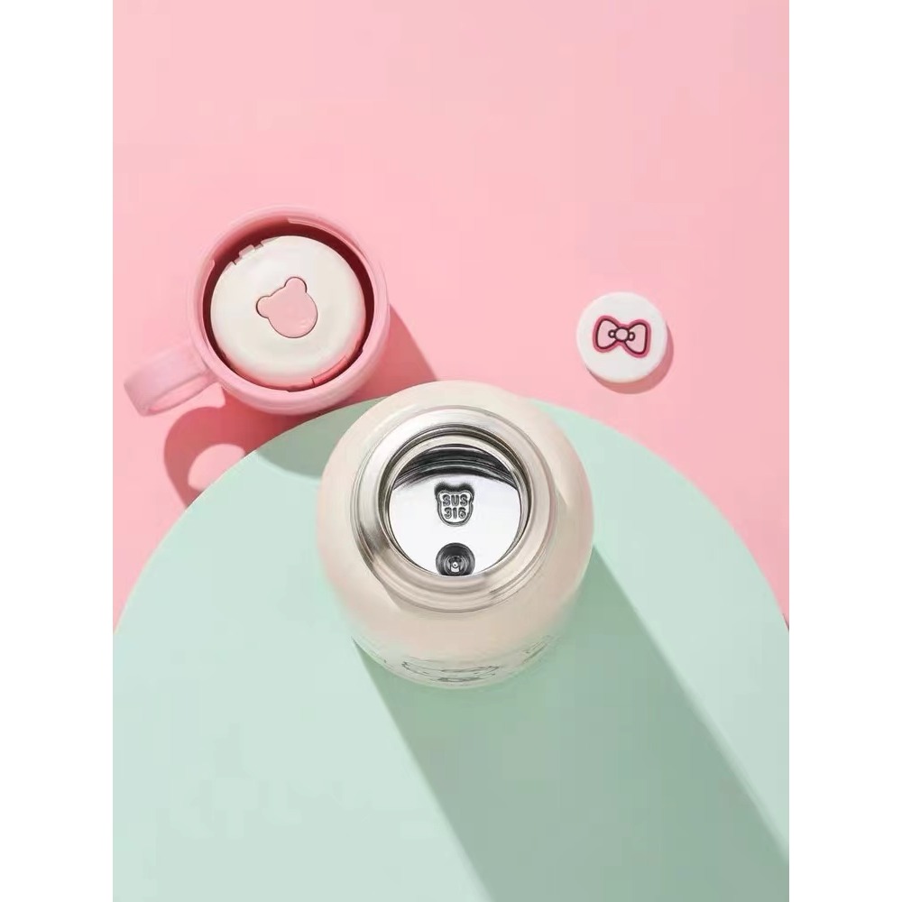 【杯具熊】正版 三麗鷗 豌豆兒童杯款式 HELLO KITTY 保溫杯 保溫瓶 水杯 水壺 630ml 韓國品牌 送禮-細節圖3