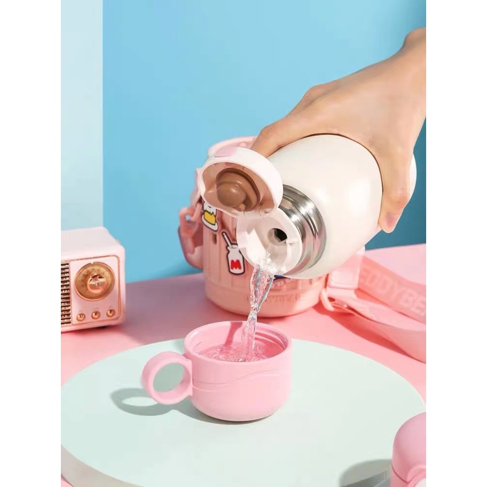 【杯具熊】正版 三麗鷗 豌豆兒童杯款式 HELLO KITTY 保溫杯 保溫瓶 水杯 水壺 630ml 韓國品牌 送禮-細節圖4
