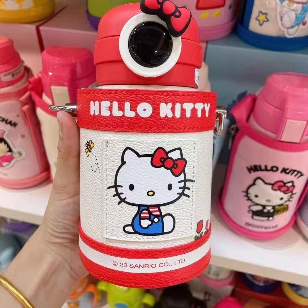 【杯具熊】正版 三麗鷗 圈圈兒童壺款式 HELLO KITTY 保溫杯 保溫瓶 水杯 水壺 480ml 韓國品牌 送禮-細節圖3