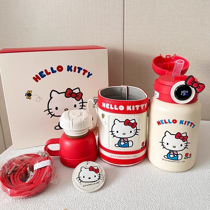 【杯具熊】正版 三麗鷗 圈圈兒童壺款式 HELLO KITTY 保溫杯 保溫瓶 水杯 水壺 480ml 韓國品牌 送禮-細節圖4