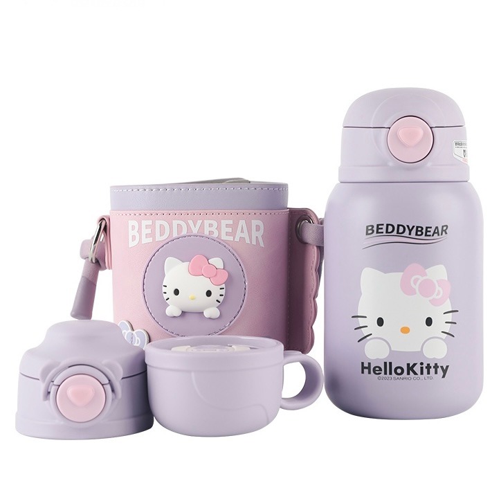 【杯具熊】正版 三麗鷗 糯米杯款式 HELLO KITTY 保溫杯 保溫瓶 水杯 水壺 530ml 韓國品牌 送禮-細節圖5