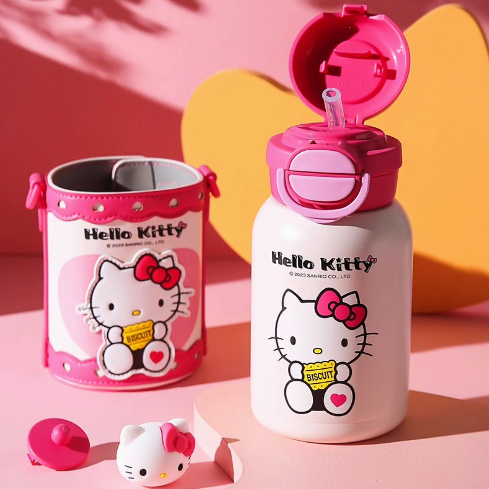 【杯具熊】正版 三麗鷗 開口笑雙飲杯款式 HELLO KITTY 保溫杯 保溫瓶 水杯 水壺 600ml 韓國品牌 送禮-細節圖4